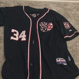 Washington Nationals Bryce Harper Navy Baseball Jersey